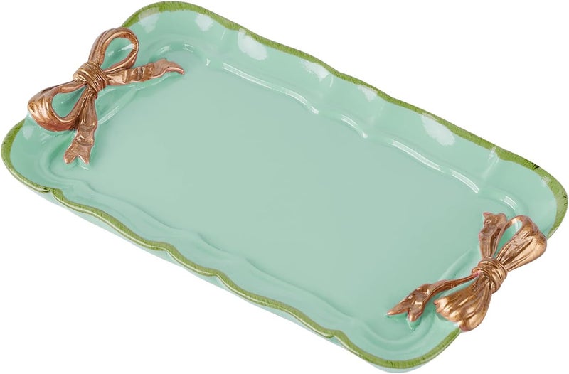 IBWell Resin Aesthetic Room Décor Green Jewelry Tray Cute Home Decor Aesthetic Trays for Decor Girly Room Décor - Image 1